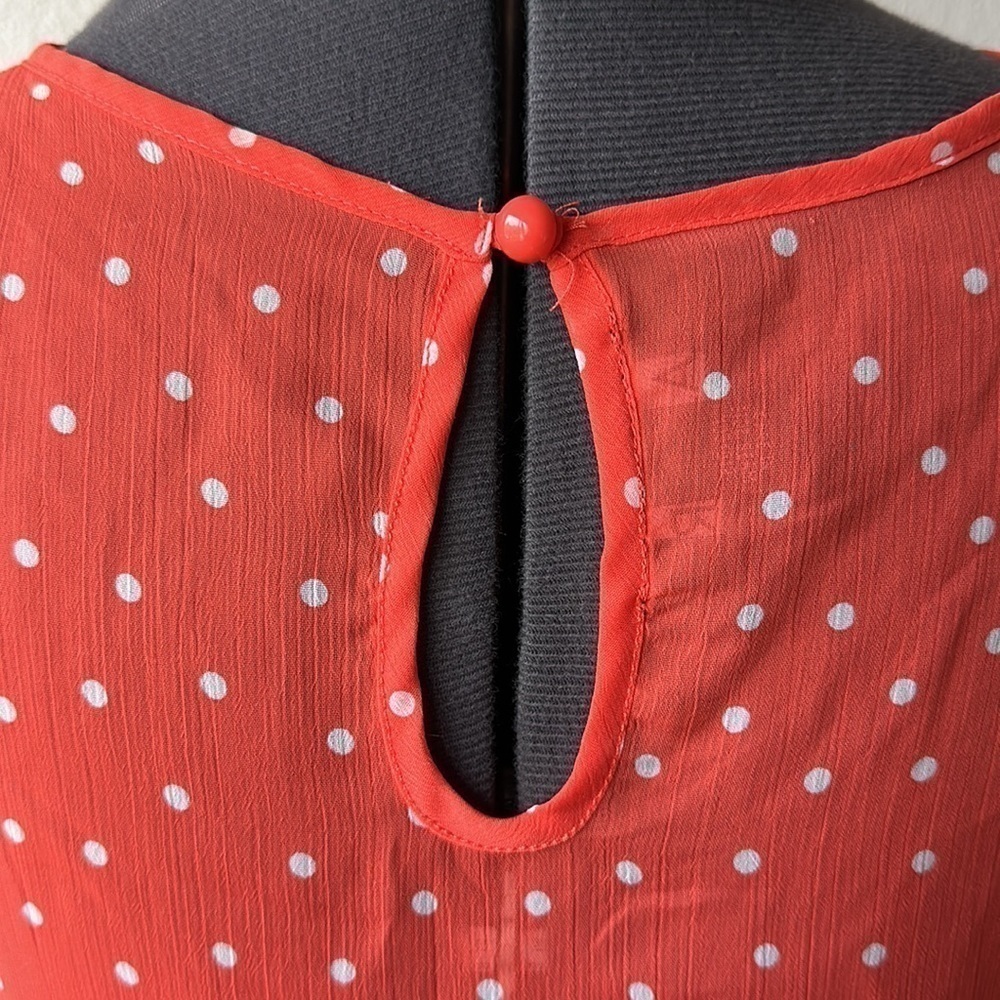 A. Byer top small polka dot melon and white bown in front balletcore - Picture 4 of 9